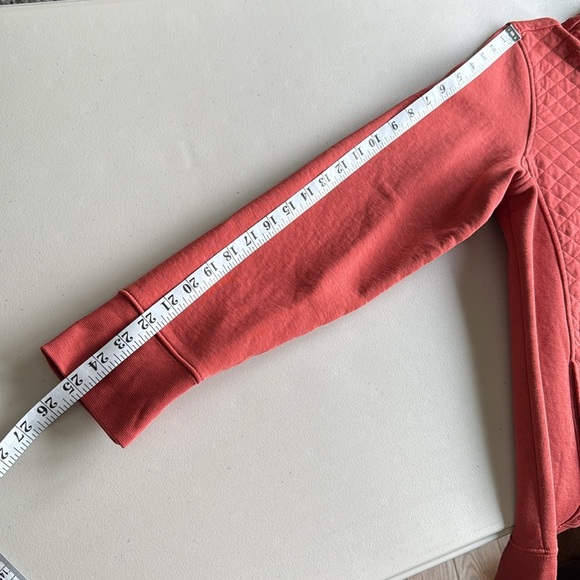 L.L. Bean Orange Quilted Sweatshirt 1/4 Zip Pullover Long Sleeve Size XL - Picture 14 of 17